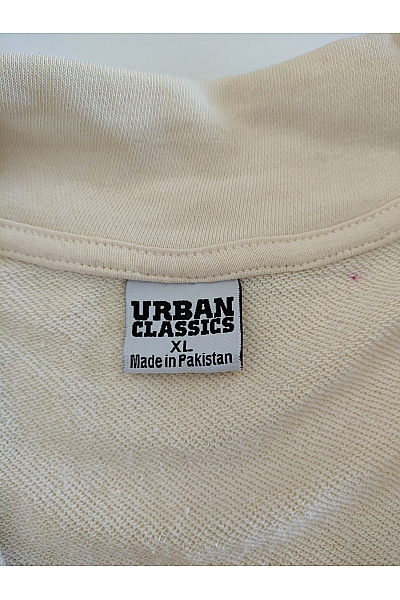 URBAN CLASSICS Béžová bavlněná mikina na zip se stojáčkem Velikost XL | URBAN CLASSICS | obrázek 7