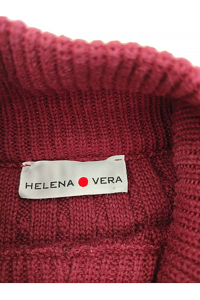 HELENA VERA Červený pletený pulovr s rolákem a vzorem kohoutí stopy Velikost IT 46 | HELENA VERA | obrázek 6
