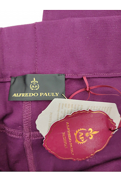 Alfredo Pauly Fialové elegantní kalhoty s vysokým pasem a řetízkem Vel. DE 46 | Alfredo Pauly | obrázek 8