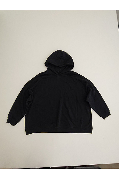 Černá Bavlněná Oversized Mikina S Kapucí Vel. 5XL