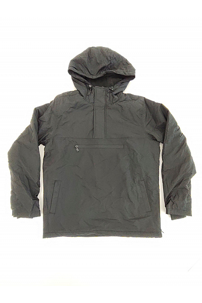 URBAN CLASSICS Černá Pánská Zimní Bunda Anorak Přes Hlavu S Kapucí Velikost M