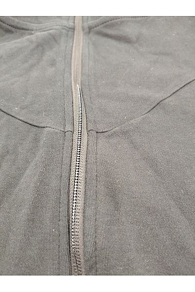 URBAN CLASSICS Dámská černá bavlněná mikina s kapucí na zip prodloužená Velikost L | URBAN CLASSICS | obrázek 4