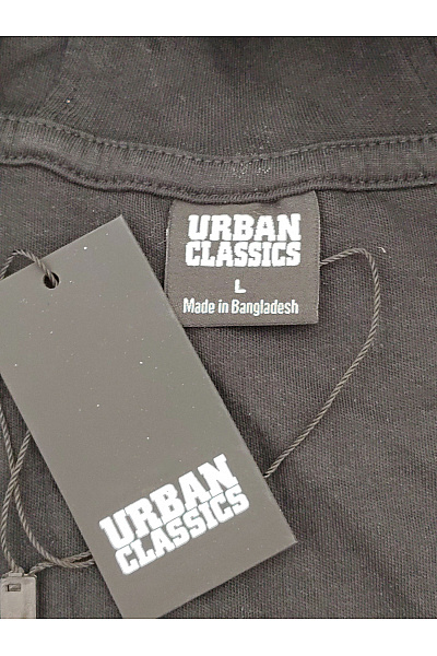 URBAN CLASSICS Dámská černá bavlněná mikina s kapucí na zip prodloužená Velikost L | URBAN CLASSICS | obrázek 6