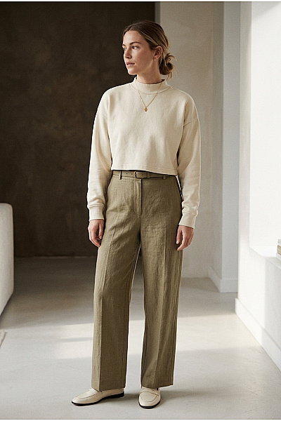 URBAN CLASSICS Béžová Bavlněná Crop Mikina Se Stojáčkem Vel. XS