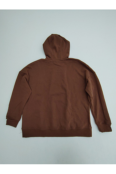 Dámská hnědá bavlněná mikina s kapucí oversized Velikost S | Unimoda | obrázek 5