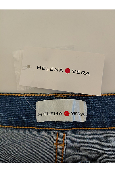 HELENA VERA Dámské modré bavlněné džíny pro plnoštíhlé rovné Vel. DE 52 | HELENA VERA | obrázek 7