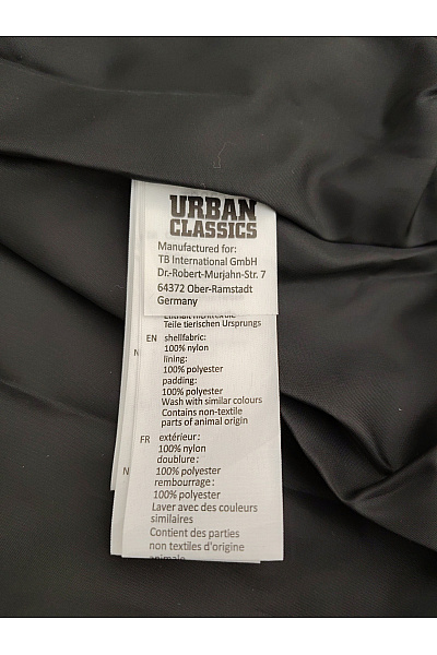 URBAN CLASSICS Černá prošívaná zimní bunda s kapucí Vel. S | URBAN CLASSICS | obrázek 11