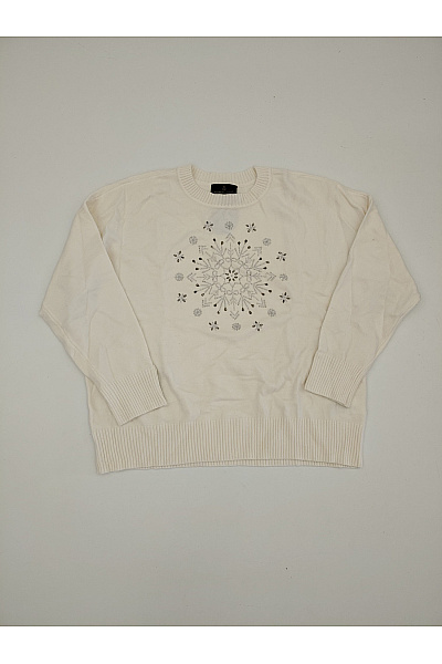 Alfredo Pauly Bílý vánoční pulovr s motivem vločky Velikost 48 | Alfredo Pauly | obrázek 2