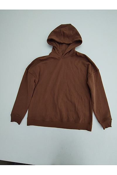 Dámská hnědá bavlněná oversized mikina s kapucí Velikost S | Unimoda | obrázek 2