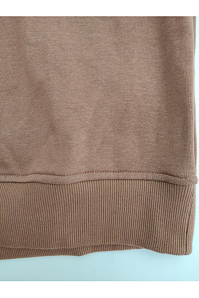 Dámská hnědá bavlněná oversized mikina s kapucí Velikost S | Unimoda | obrázek 3