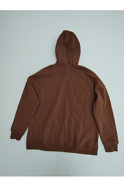 Dámská hnědá bavlněná oversized mikina s kapucí Velikost S | Unimoda | obrázek 4