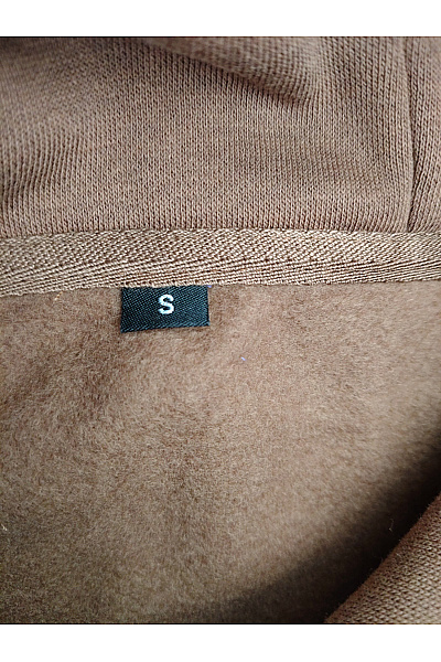 Dámská hnědá bavlněná oversized mikina s kapucí Velikost S | Unimoda | obrázek 6