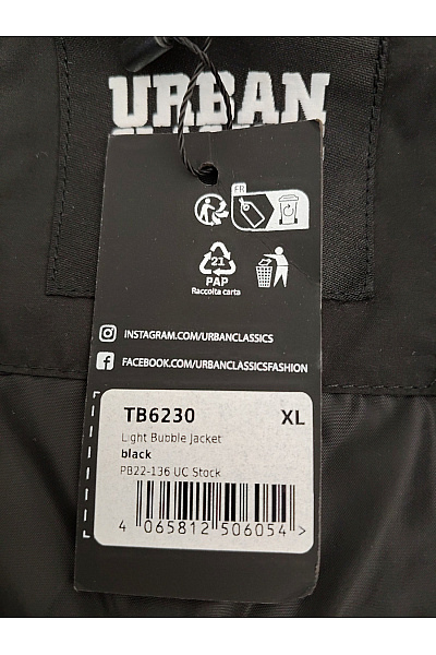 URBAN CLASSICS Černá pánská prošívaná bunda se zipem Velikost XL | URBAN CLASSICS | obrázek 8