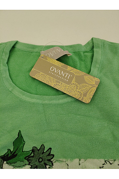 OVANTI Zelená halenka s potiskem a 3/4 rukávem Vel. DE 38 | OVANTI | obrázek 5