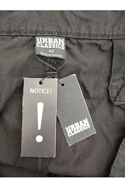 URBAN CLASSICS Pánské černé bavlněné cargo kalhoty s kapsami na stehnech Vel. EU 42 | URBAN CLASSICS | obrázek 8