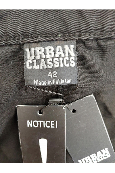 URBAN CLASSICS Pánské černé bavlněné cargo kalhoty s kapsami na stehnech Vel. EU 42 | URBAN CLASSICS | obrázek 9