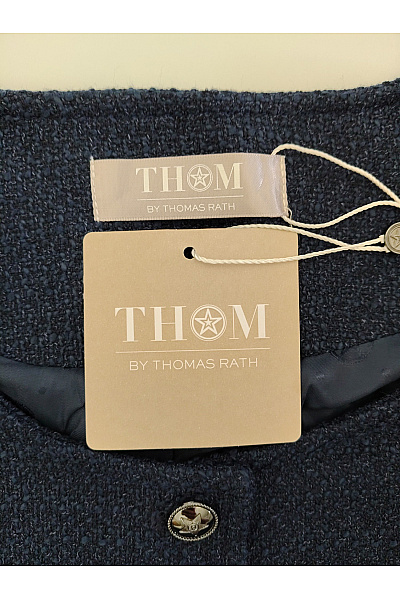 THOM By Thomas Rath Modrý krátký elegantní přechodový kabát Velikost DE 44 | THOM By Thomas Rath | obrázek 10