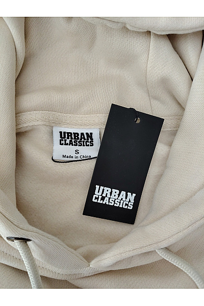 URBAN CLASSICS Béžová chlapecká bavlněná mikina s kapucí Velikost S | URBAN CLASSICS | obrázek 6