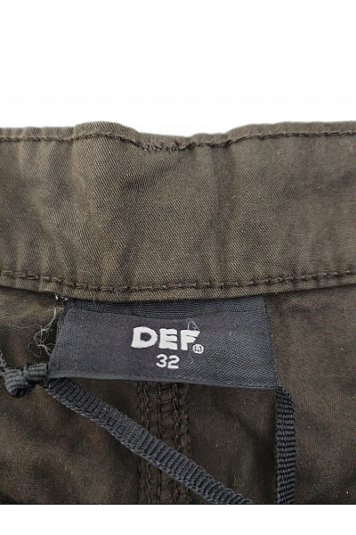 def Hnědé bavlněné cargo kalhoty s kapsami na stehnech Vel. 32 | def | obrázek 5