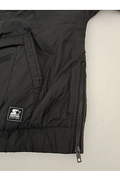 BASIX BLACK LABEL Černá pánská větrová bunda anorak přes hlavu s kapsou vpředu Velikost M | BASIX BLACK LABEL | obrázek 4