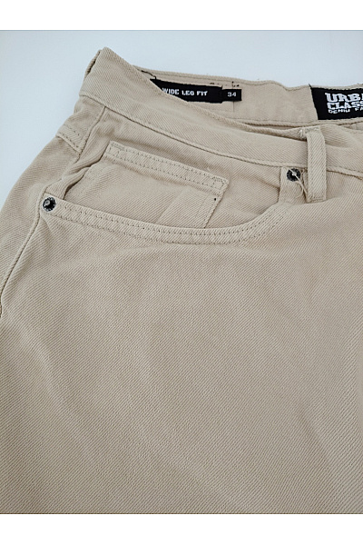 URBAN CLASSICS Pánské béžové bavlněné džíny wide leg Vel. EU 34 | URBAN CLASSICS | obrázek 3