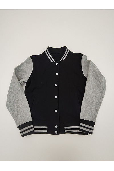 Dámská bavlněná baseballová bomber mikina černobílá Velikost L | Unimoda | obrázek 2