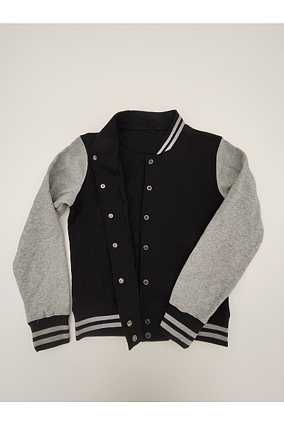 Dámská bavlněná baseballová bomber mikina černobílá Velikost L | Unimoda | obrázek 5