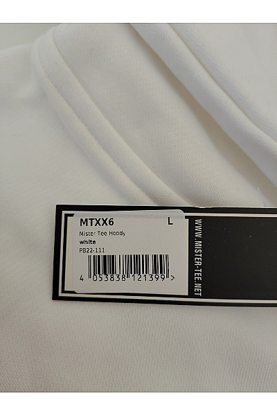 Mister Tee Bílá bavlněná pánská mikina s kapucí a výšivkou Vel. L | Mister Tee | obrázek 7