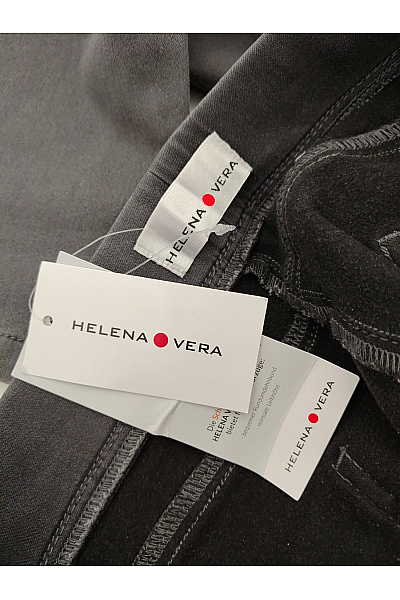 HELENA VERA Dámské šedé bavlněné kalhoty rovné s kapsami Velikost DE 20 | HELENA VERA | obrázek 7