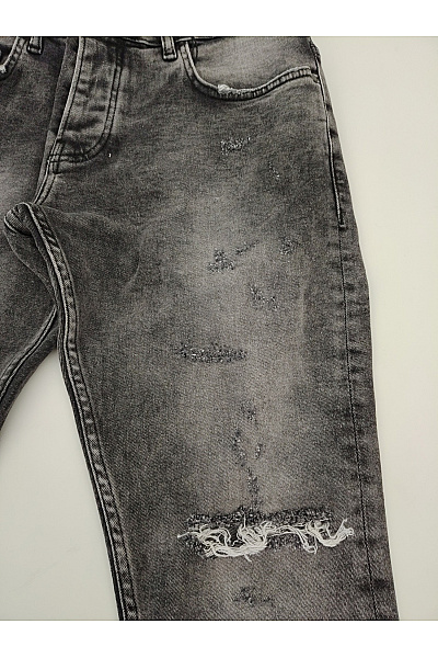 2Y PREMIUM Pánské šedé džíny skinny fit s dírami na kolenou Vel. 33 | 2Y PREMIUM | obrázek 2