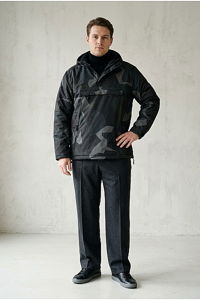 Brandit Pánská Maskáčová Bunda Anorak S Kapucí Přes Hlavu Vel. L