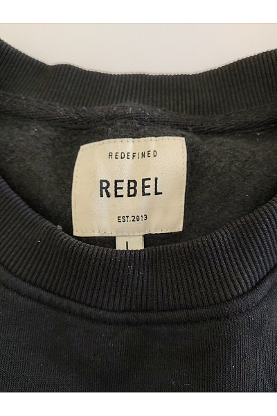 Rebel Redefined Černá pánská mikina s potiskem a dlouhým rukávem streetwear Vel. L | Rebel Redefined | obrázek 7
