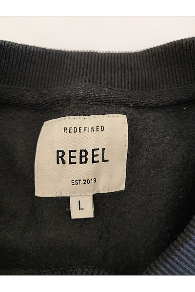 Rebel Redefined Černá pánská mikina s potiskem a dlouhým rukávem streetwear Vel. L | Rebel Redefined | obrázek 8