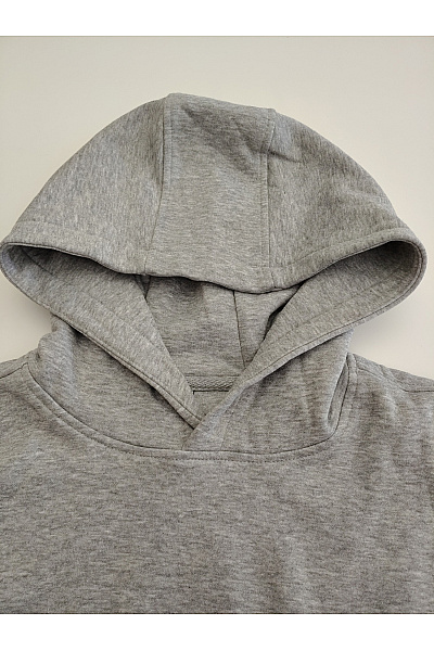 Pánská šedá bavlněná mikina s kapucí přes hlavu oversized Velikost EU S | Unimoda | obrázek 3