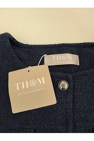 THOM By Thomas Rath Modrá krátká přechodová bunda do pasu elegantní Velikost DE 36 | THOM By Thomas Rath | obrázek 5