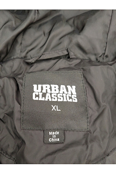 URBAN CLASSICS Pánská černá prošívaná zimní bunda s kapucí se zipem Velikost XL | URBAN CLASSICS | obrázek 6