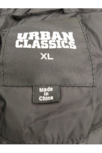 URBAN CLASSICS Pánská černá prošívaná zimní bunda s kapucí se zipem Velikost XL | URBAN CLASSICS | obrázek 7