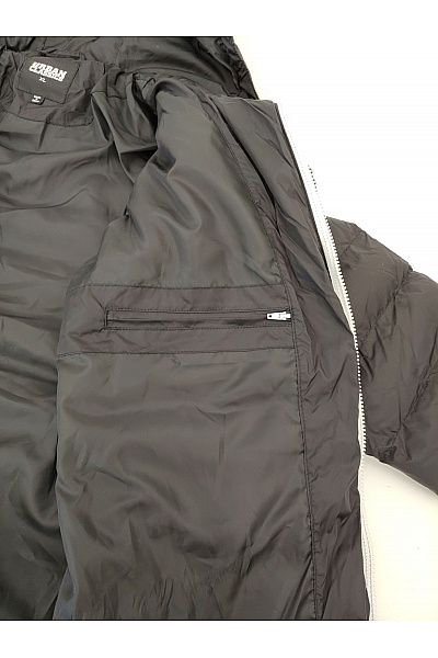 URBAN CLASSICS Pánská černá prošívaná zimní bunda s kapucí se zipem Velikost XL | URBAN CLASSICS | obrázek 9