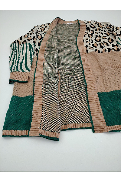 curvy me Barevný pletený kardigan s leopardím vzorem Velikost IT 42 | curvy me | obrázek 3