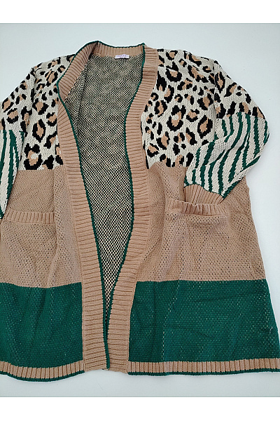 curvy me Barevný pletený kardigan s leopardím vzorem Velikost IT 42 | curvy me | obrázek 4