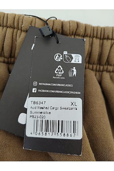 URBAN CLASSICS Pánské khaki cargo tepláky s kapsami na stehnech Velikost XL | URBAN CLASSICS | obrázek 7