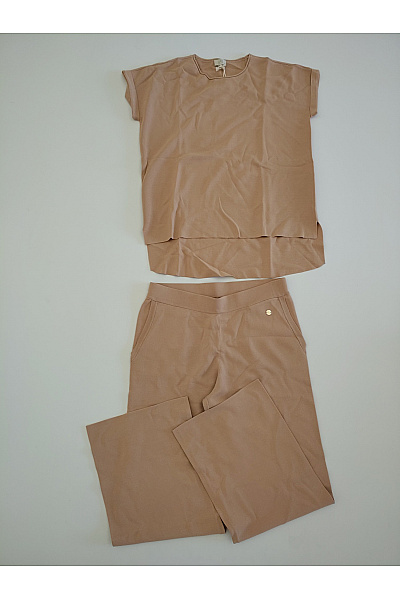 C'est tout Béžový dámský komplet palazzo široké kalhoty oversized top smart casual Vel. DE 40 | C'est tout | obrázek 2