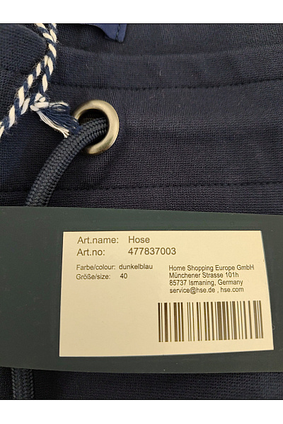 fiora blue Modré dámské volnočasové kalhoty s kapsami a pružným pasem Vel. DE 40 | fiora blue | obrázek 5