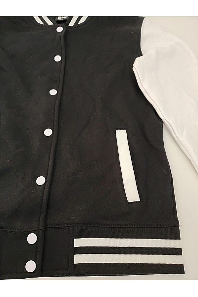 URBAN CLASSICS Černobílá bavlněná baseballová bomber bunda Velikost L | URBAN CLASSICS | obrázek 3