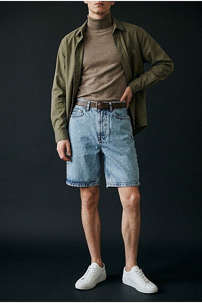 URBAN CLASSICS Modré Džínové Bermudy S Vysokým Pasem Vel. XS