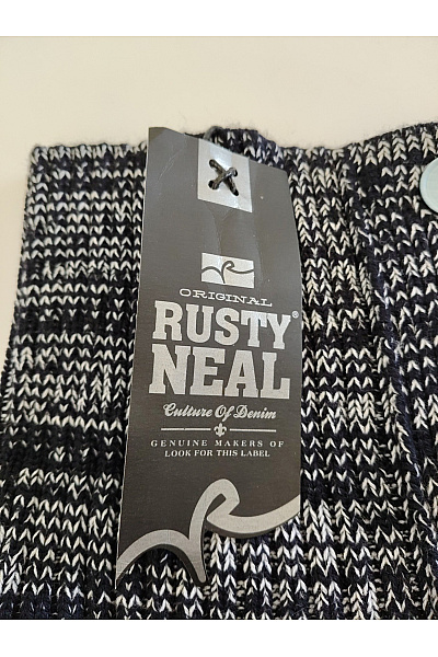 RUSTY NEAL Pánský černobílý pletený pulovr se stojáčkem na knoflíky Velikost 7 | RUSTY NEAL | obrázek 7