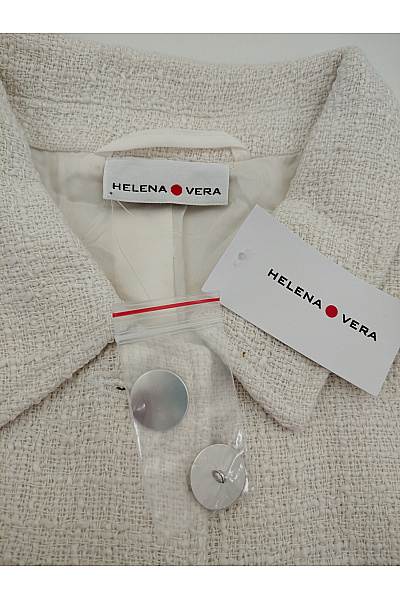 HELENA VERA Béžové elegantní dámské sako se strukturou Velikost IT 50 | HELENA VERA | obrázek 9