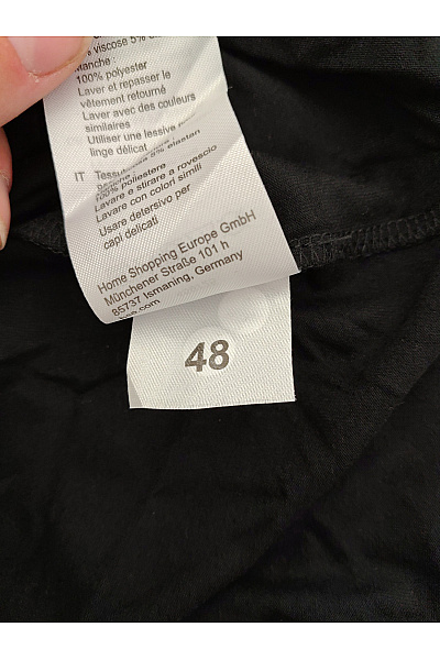 Černá elegantní halenka s dlouhým rukávem a stojáčkem Velikost EU 48 | Unimoda | obrázek 8