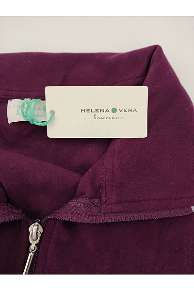 HELENA VERA Fialový dlouhý mikinový kabát na zip s páskem Vel. DE 40 | HELENA VERA | obrázek 6