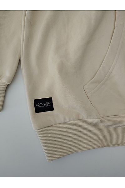 ROCAWEAR Béžová bavlněná mikina s kapucí a klokaní kapsou Vel. US 4XL | ROCAWEAR | obrázek 2